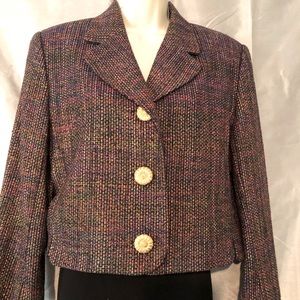 100% Woven Silk Ann May Cropped Jacket.  Size 8